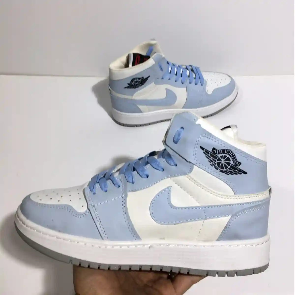 کفش کتونی ساقدار مردانه نایک جردن وان Jordan 1 آبی روشن کد 219